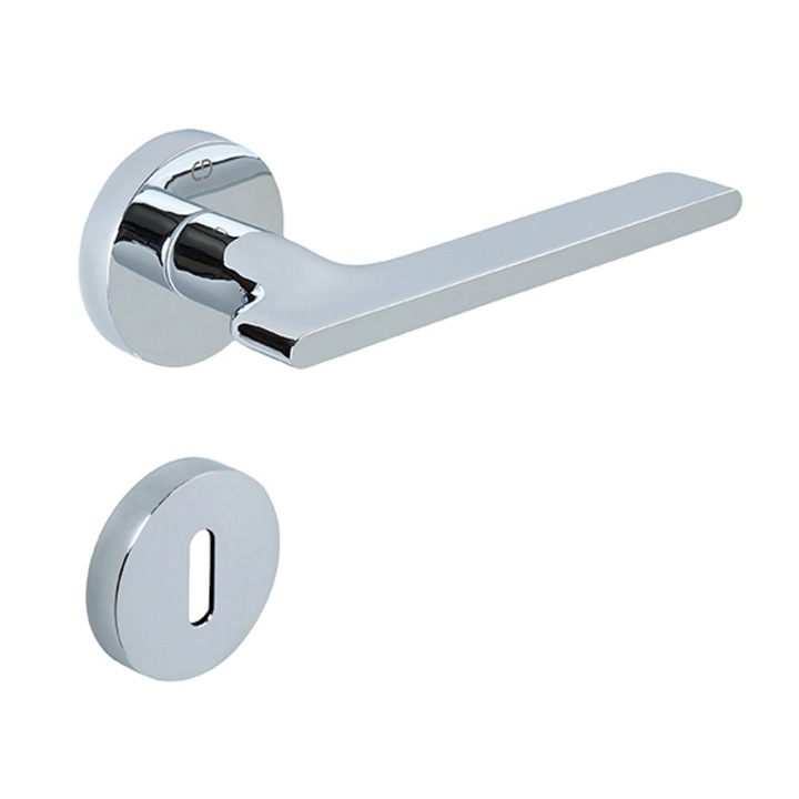 Set maner usa camera Mira, cu rozeta rotunda, finisaj crom lucios CB