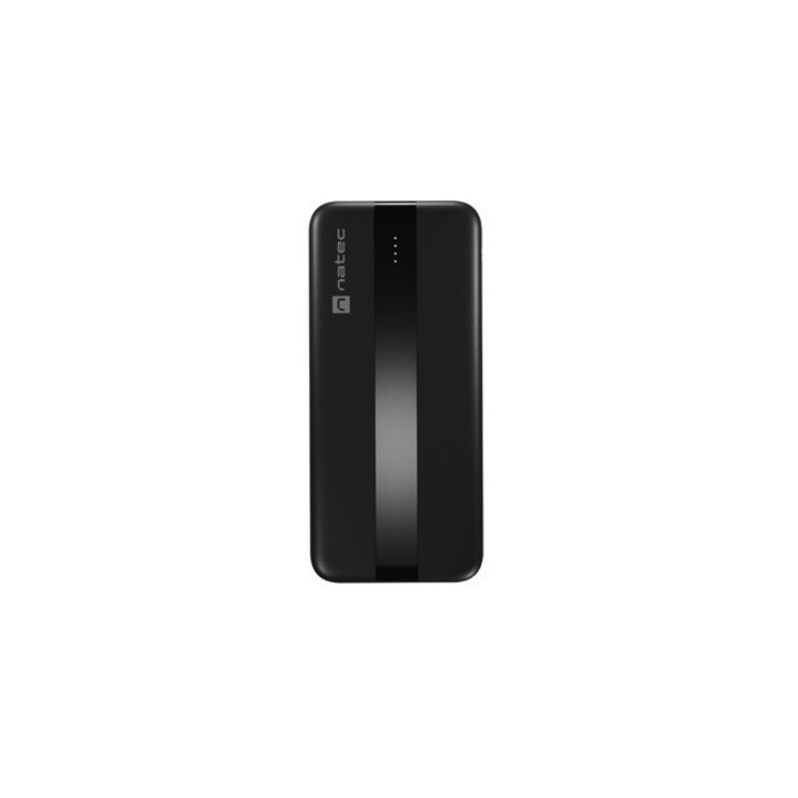 Power bank Natec Trevi Slim, 10000mAh, 2x USB-A, 1x USB-C, черен, 148x67x16mm