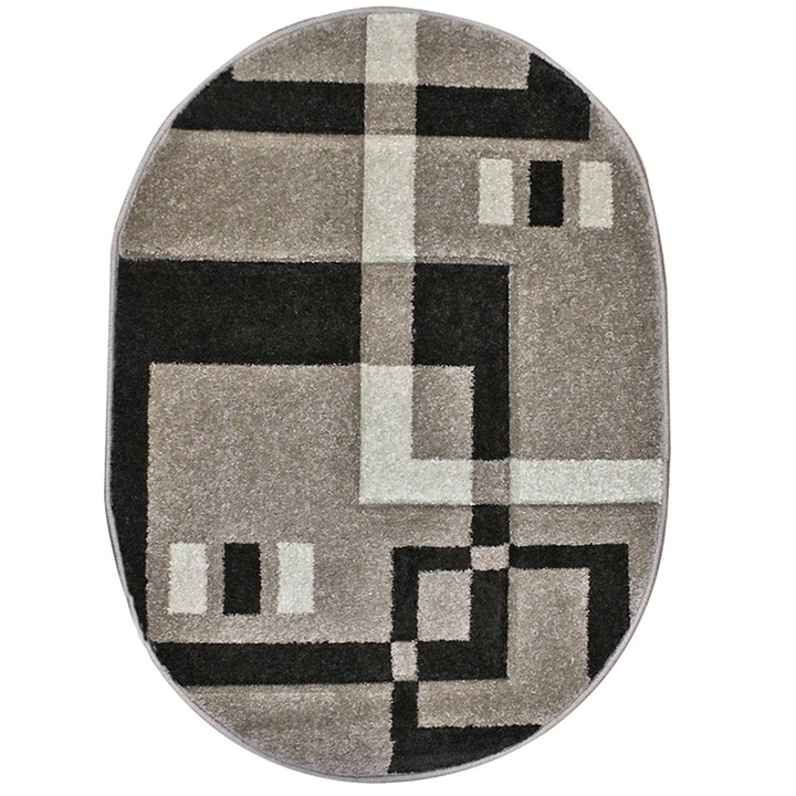 Килим с къса нишка, 150 x 235, Кафяв/Кремав