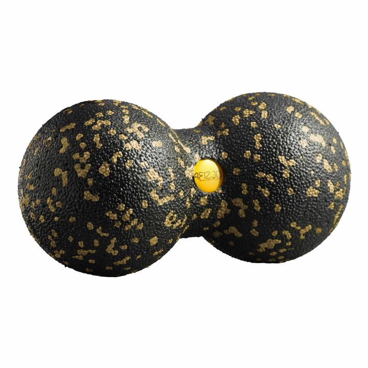Двойна топка за масаж, 4Fizjo, 8 см, Черен/Жълт