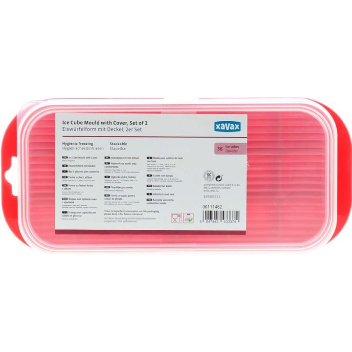 Set 2 forme de gheata pentru 36 de cuburi cu capac Xavax