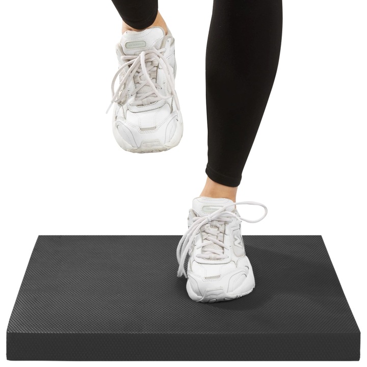 Balance Pad Hab egyensúlyozó párna, 4FIZJO, 49×38,5×5,8 cm, TPE hőre lágyuló hab, Fekete
