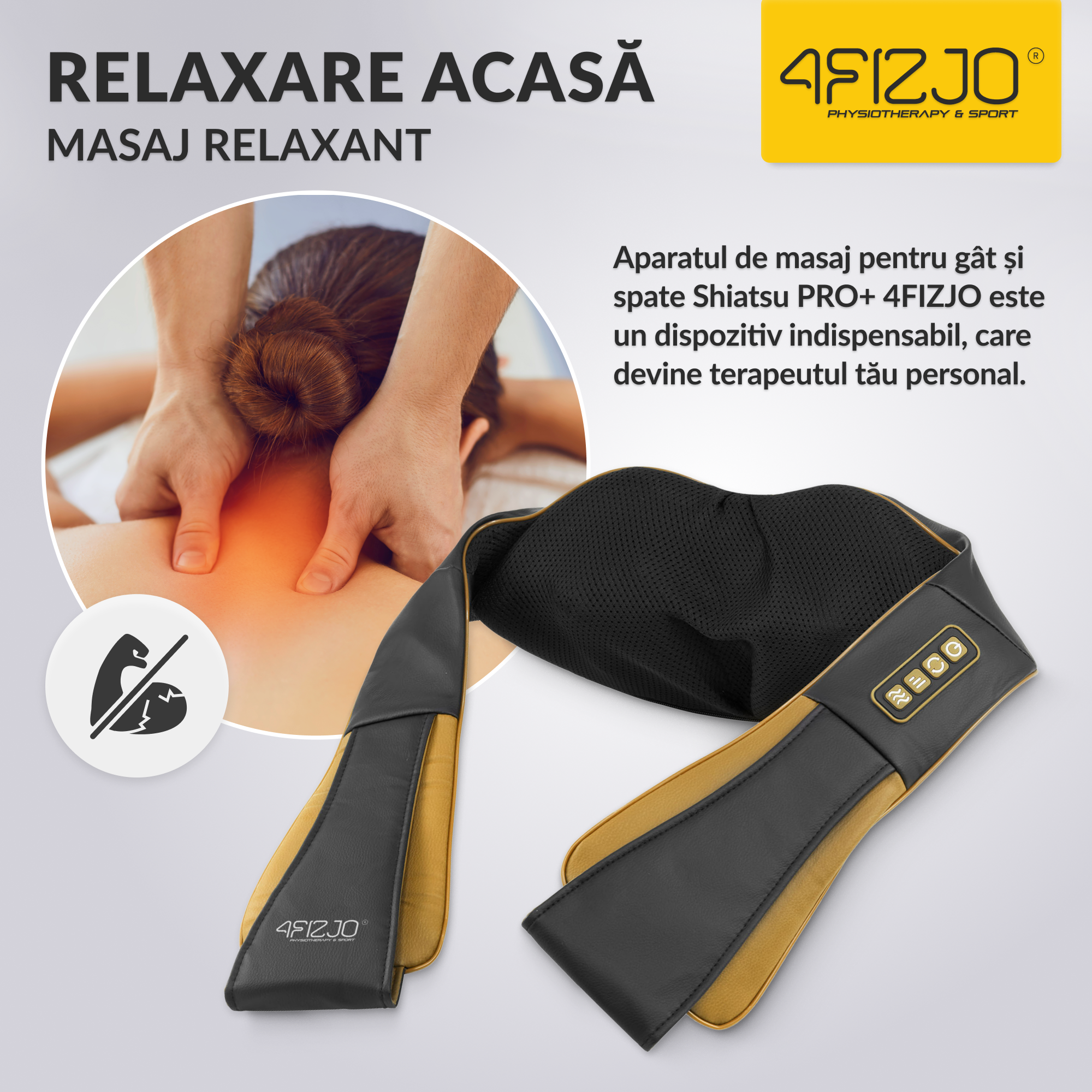 Aparat Profesional pentru Masaj Shiatsu 4FIZJO cu 8 Puncte de