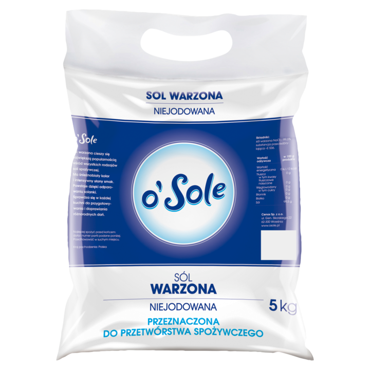 Sare alimentara neiodata, O'Sole, 5KG