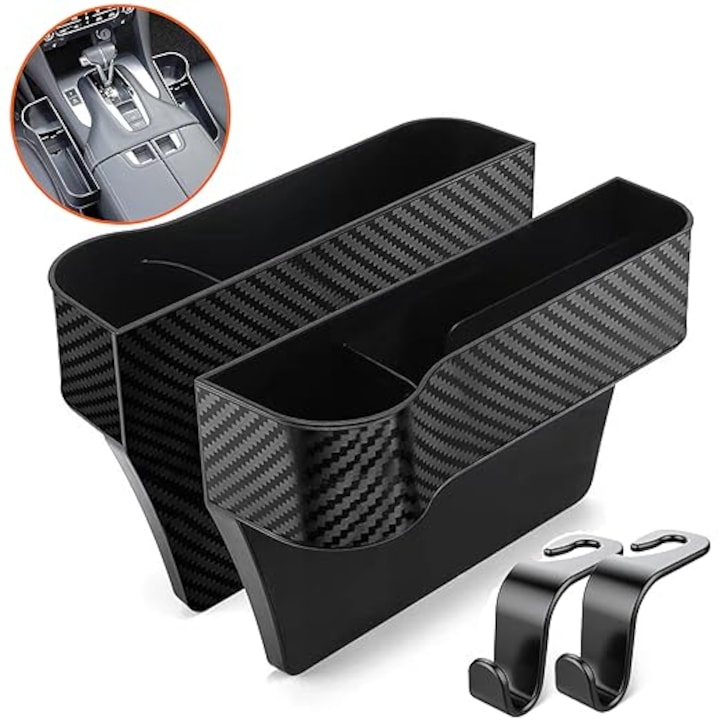 Комплект от 2 многофункционални стойки за кола, URWANDER®, универсална кутия за съхранение на столчето за кола, полипропилен, 25,5x6x16,3 cm