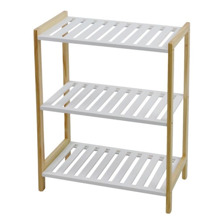 Етажерка, Масивно дърво, 3 рафта, 47x25x61 см