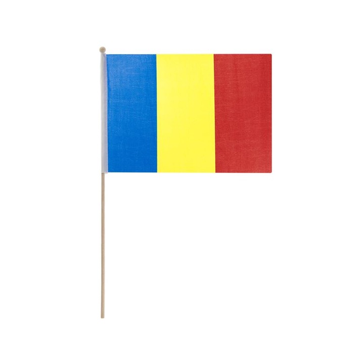 Румънско знаме с дръжка, 29x39 см, дърво, ATU-089479