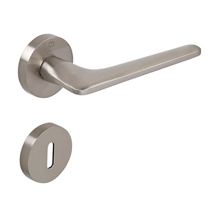 Set maner usa camera Gigi, cu rozeta rotunda, finisaj nichel satin CB