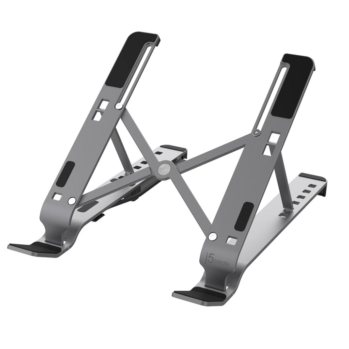 Suport laptop j5create JTS223, hub USB cu 4 porturi USB-C, Aluminiu