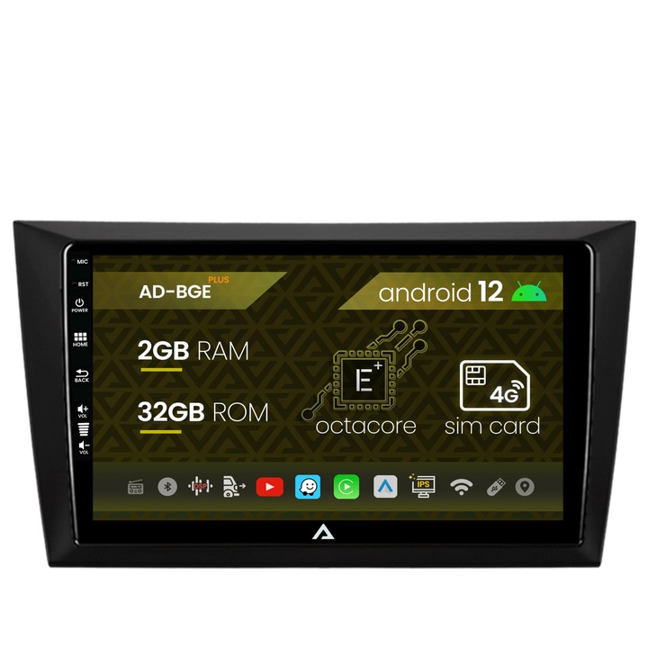 Navigatie Autodrop Volkswagen Golf 6, Android 12, E-Octacore, 2GB RAM, 32GB ROM, 9 Inch - AD-BGE9002, AD-BGRKIT024V2
