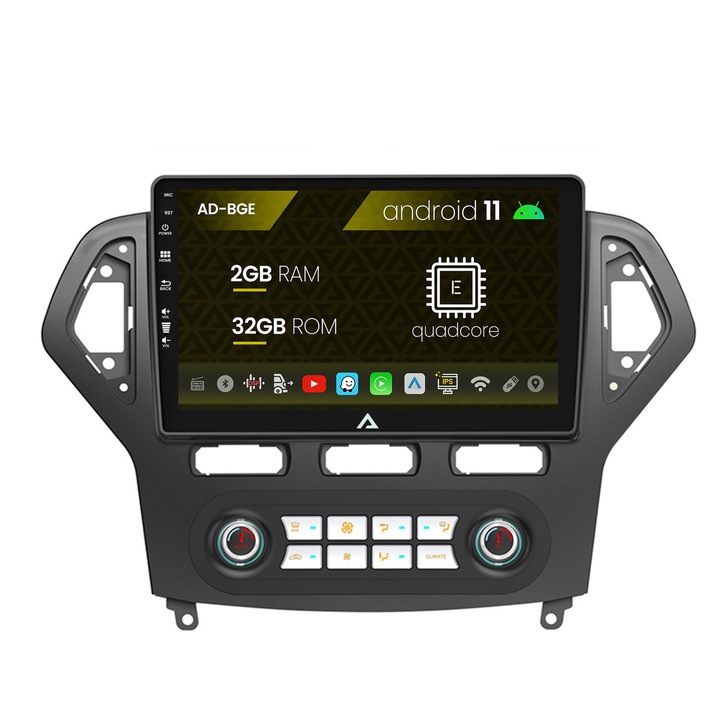 Navigációs autodrop Ford Mondeo (2007-2010) Automatikus klímavezérlés, Android 11, E-Quadcore, 2GB RAM, 32GB ROM, 9 hüvelyk - AD-BGE9002, AD-BGRKIT127