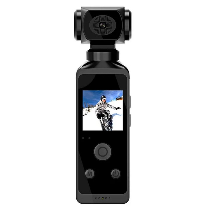 Camera video 4k, sport, fullhd, pocket, vlog, rotativa 270 grade, acumulator 1000mAh, neagra
