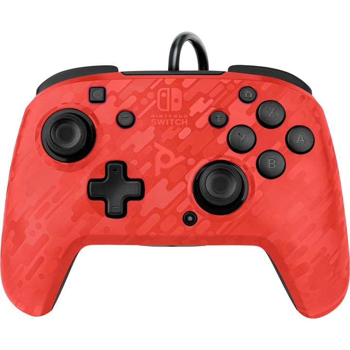Controller PDP Face-off Deluxe Audio Camo Orange pentru Nintendo Switch