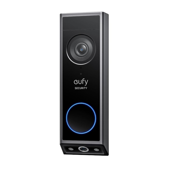 Видео звънец за врата Eufy E340 Wireless Dual Camera, 2K HD, Черен