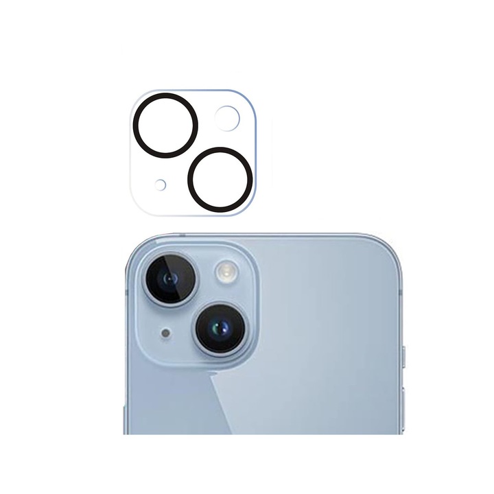 Защитно фолио за камера от закалено стъкло за iPhone 15 / 15 Plus Vetter pro протектор за обектив черен