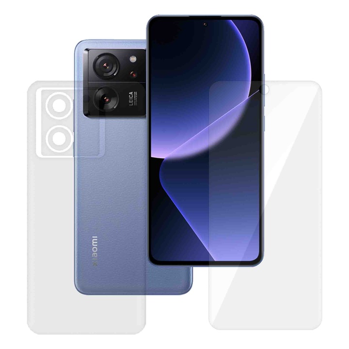 2 db Mix SILKASE fólia készlet Xiaomi 13T Pro készülékhez, fényes előlap és matt hátlap, telefonvédelem, megújuló szilikon