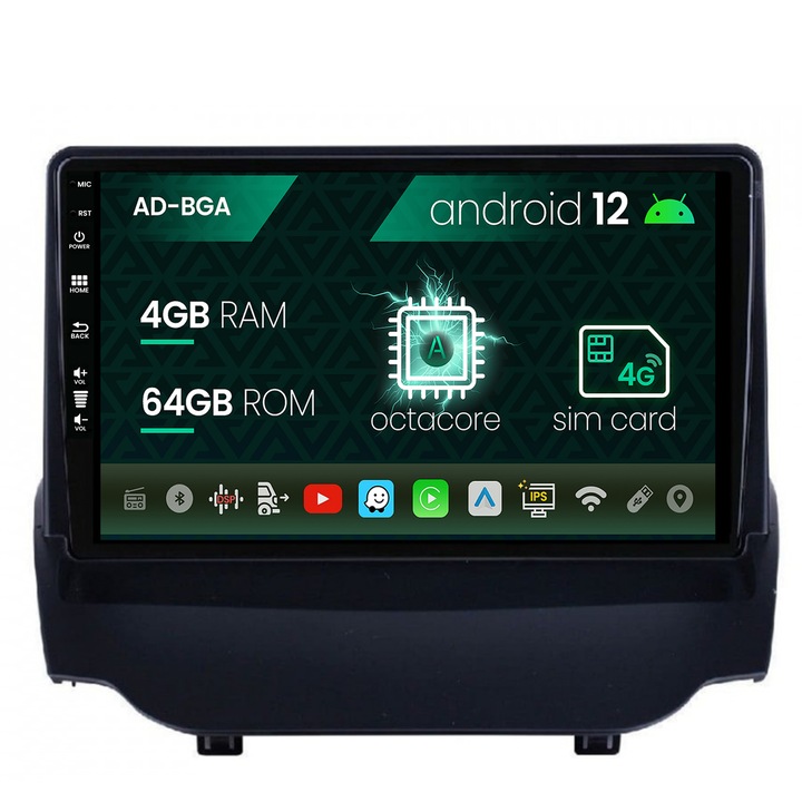 Navigációs autodrop Ford EcoSport (2013-2016) Android 12, A-octacore, 4GB RAM, 64GB ROM, 9 hüvelykes AD-BGA9004, BGRKIT118