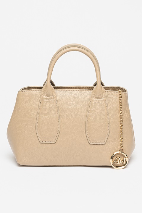 Antonia Moretti, Geanta de piele cu bareta detasabila si ajustabila de umar, Maro fango