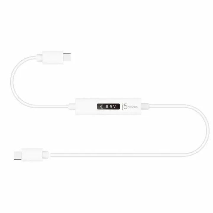 Cablu de incarcare j5create JUCP14, Contor de putere, USB-C