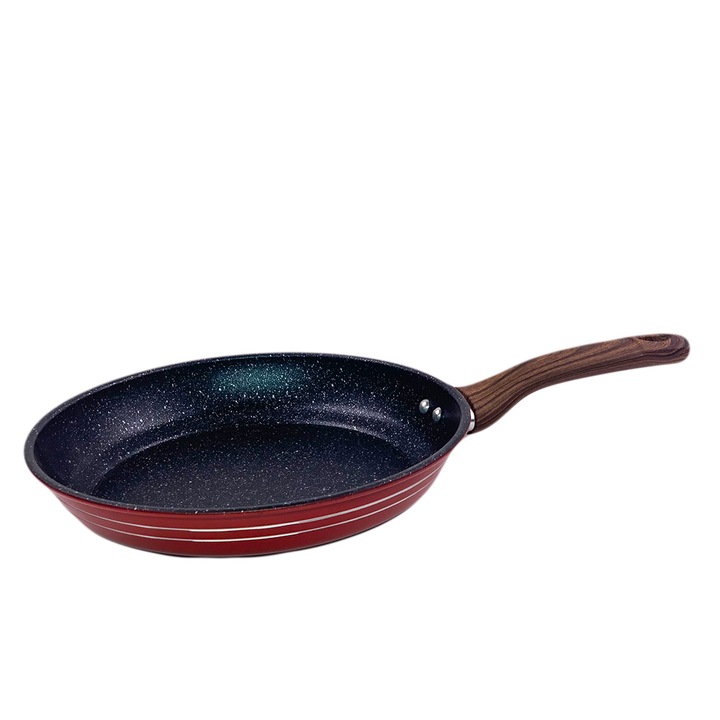 Tigaie cu invelis antiaderent granit K99, 22 cm, negru/rosu