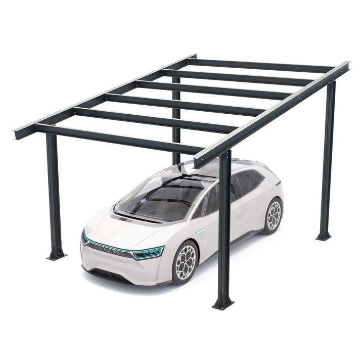 Structura carport auto, Todome, Model 05, 1 loc, Metal, Gri antracit
