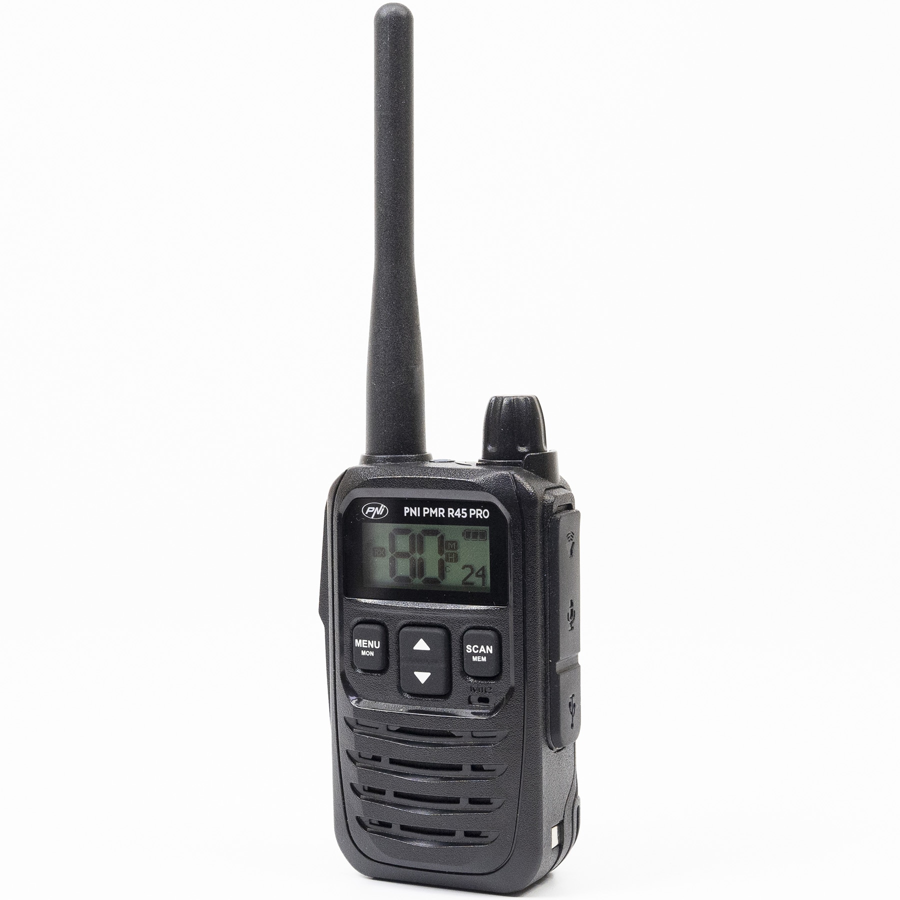 Kit van 6 draagbare radiostations PNI PMR R10 PRO, 446MHz, 0,5W, 16 programmeerbare kanalen, 16 PMR en 50 CTCSS en 104 DCS-tonen, Monitor, Scan