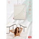 Cearsaf de pat cu elastic pentru saltea 80x200 cm ecru, Softimi, inaltime maxima 25 cm, 100% bumbac jerseu, 140g/m2, gros, cearceaf