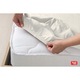 Cearsaf de pat cu elastic pentru saltea 80x200 cm ecru, Softimi, inaltime maxima 25 cm, 100% bumbac jerseu, 140g/m2, gros, cearceaf