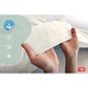 Cearsaf de pat cu elastic pentru saltea 80x200 cm ecru, Softimi, inaltime maxima 25 cm, 100% bumbac jerseu, 140g/m2, gros, cearceaf