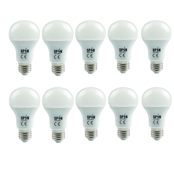 Комплект от 10 LED крушки SPIN Classic A100, E27, 12W, 1320 lm, топла светлина (4100K) енергиен клас А