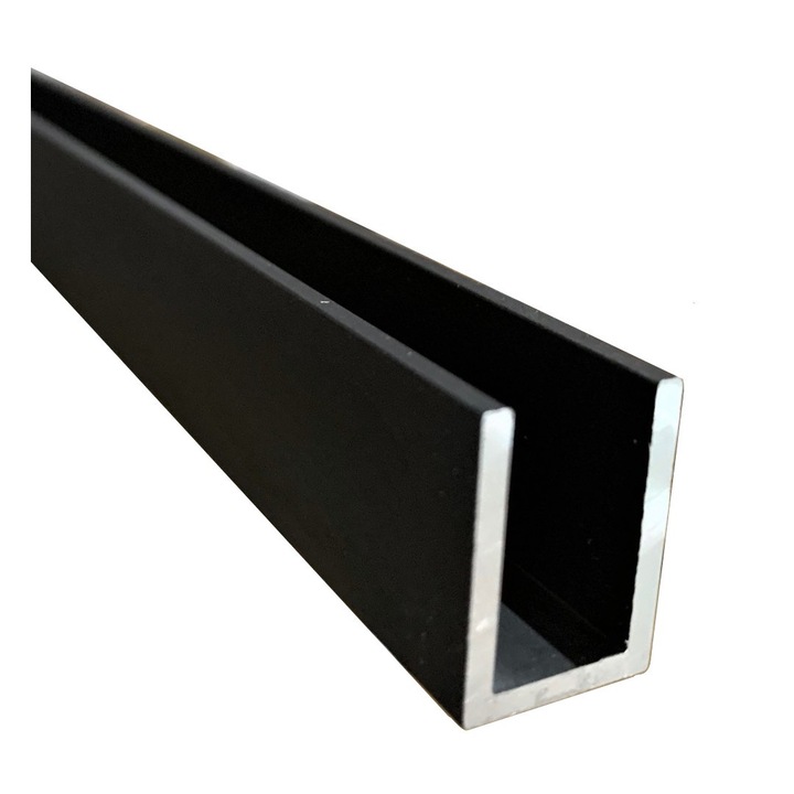 Profil tip U, aluminiu, 14x20mm, KOR-101AL, (3, 0m), negru