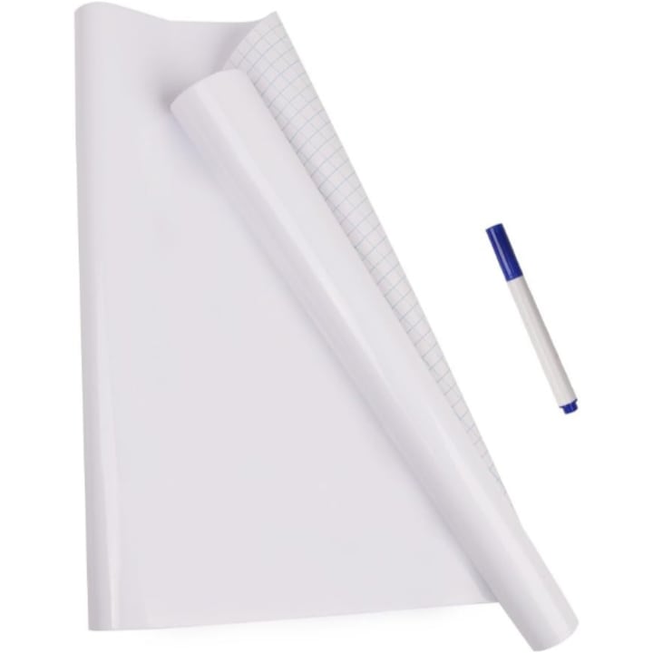 Ученическа дъска CCmax, За писане и рисуване, С маркер, Самозалепваща се, 450x2000 мм, Бял