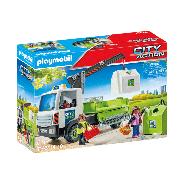 Playmobil City Action - Камион за рециклиране на бутилки, С контейнер