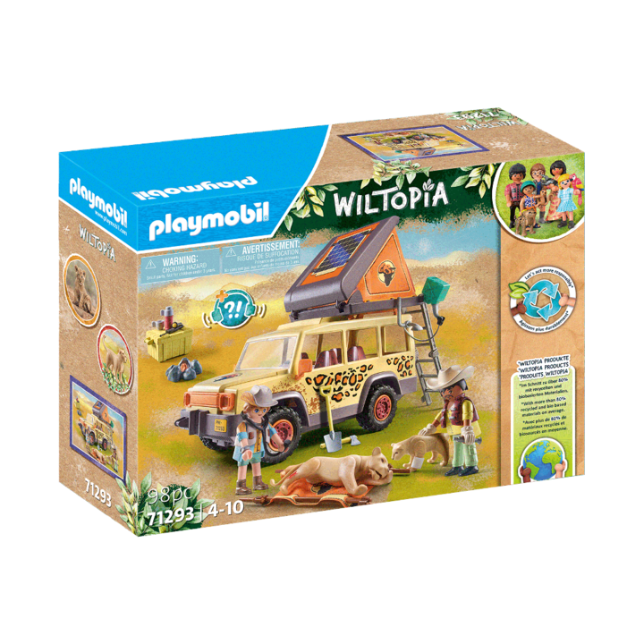 Playmobil Wiltopia - Vehicul de teren si lei