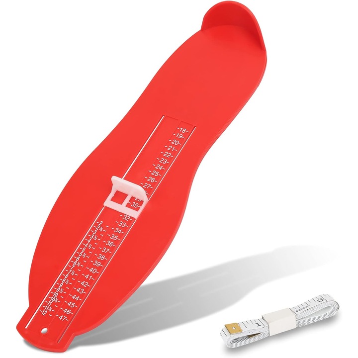 Centiméteres készlet, lábmérő készülék, Jormftte, piros