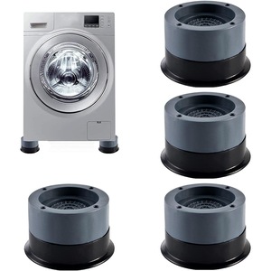 Set 4 picioare anti-vibratii pentru masina de spalat, QttvbTna, 7.5 / 6.4 x 4.5 cm, Negru / Gri