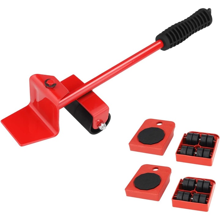 Set ridicator si role pentru mobila Mmgoqqt, ergonomic, suporta 150kg, 5 piese