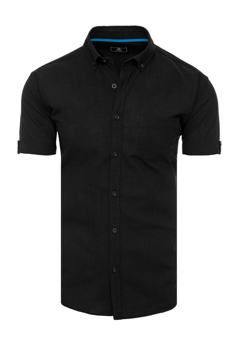 Dstreet Férfi rövid ujjú ing Hodd fekete, Fekete