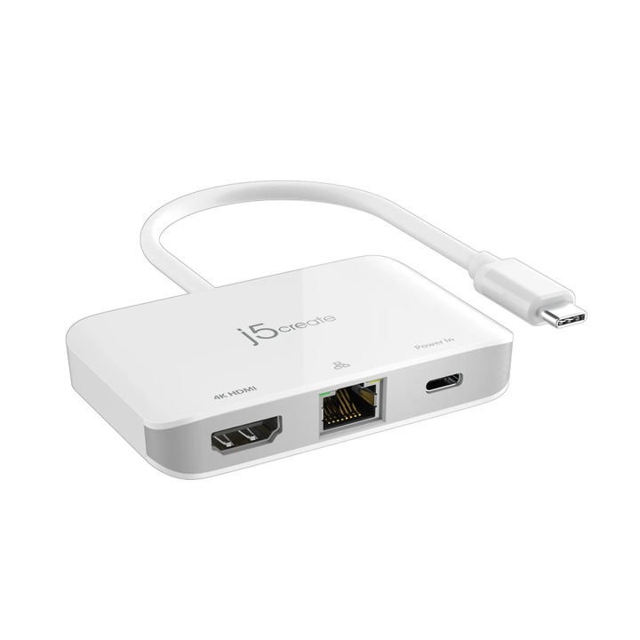 Adaptor retea j5create JCA351, Gigabit, 4K HDMI