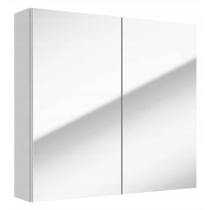 Dulap cu oglinda pentru baie, DomoDomo, PAL, 65x60 cm, Alb