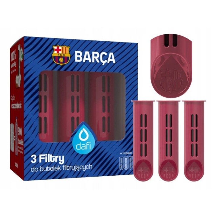 Set de 3 filtre de apa, Dafi, FC Barcelona, Visiniu