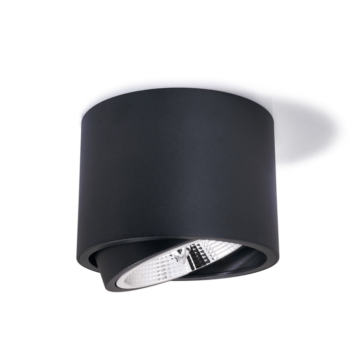 Corp de iluminat de perete si tavan cu LED AR111 cu montare pe suprafata Orbit - Negru mat