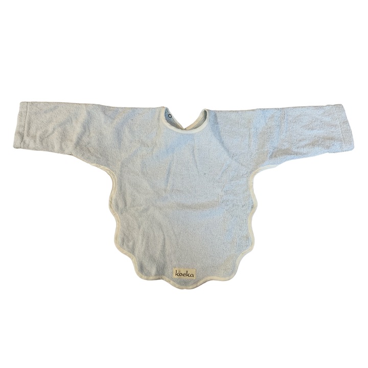 Baba előke JUP KOEKA 11001-1-40 10-357SM, Zsebekkel, Hosszú ujjú, Világoskék, 34x40 cm