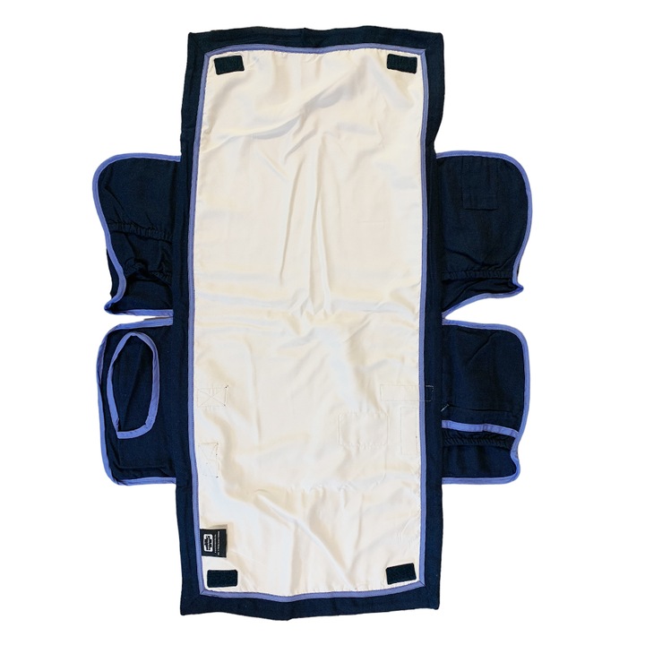 Постелка за повиване Hoppediz Wickelmax 1311831 10-350SM, За в движение, Компактен, Отделение за резервни пелени, мокри кърпички и кремове, Син, Памук