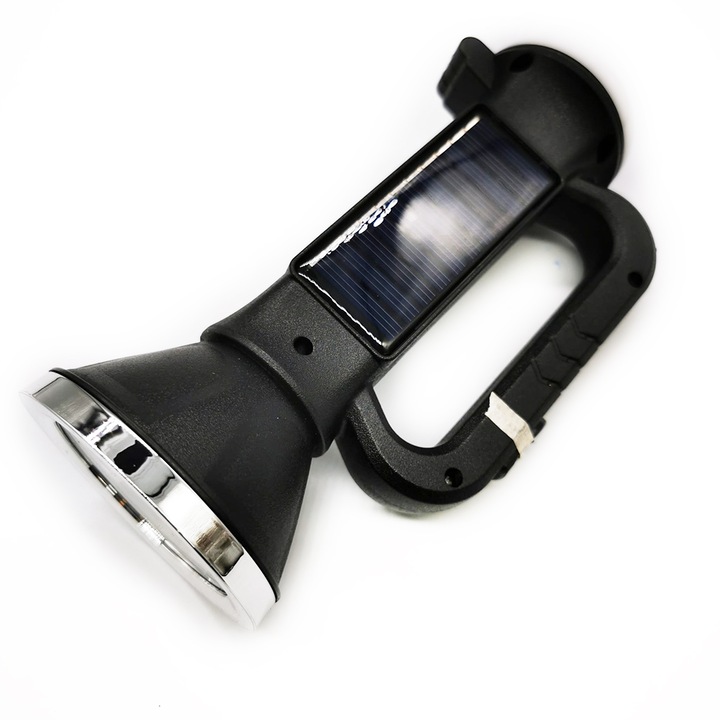 Lanterna Portabila Dual LED Super Night Breaker, incarcare USB si incarcare Solara 5.5V, rezistenta la apa, 17cm, Difuzor 7cm, Modul de veioza, cu lumina rosie de avertizare, VisionXXI