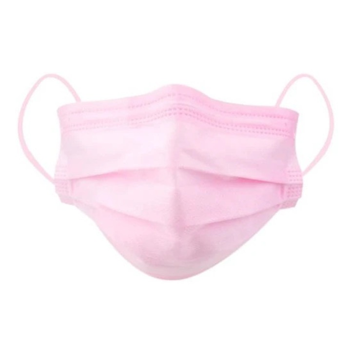 Set 50 bucati Masti medicale 4 straturi roz hipoalergene GO COLORS Wellmed Medical