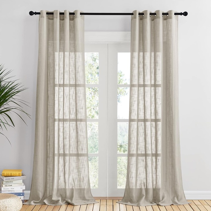 Draperkészlet, 2 db, 240x132 cm, poliészter, világosszürke