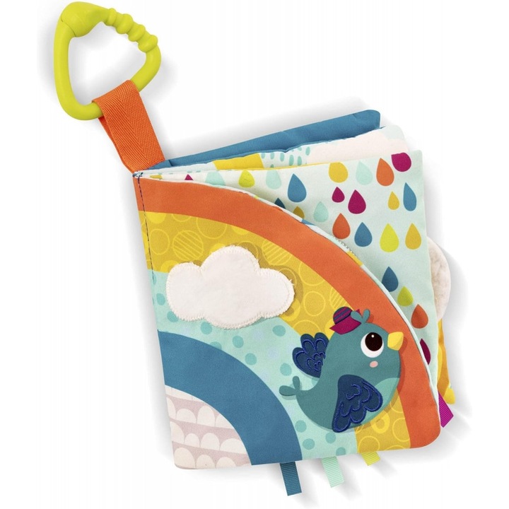 Jucarie interactiva, Battat, Carte senzoriala pentru copii Curcubeu, 15 x 4 x 16 cm