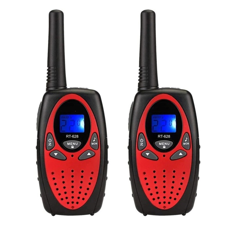 2 db-os gyermek walkie talkie készlet, polikarbonát/ABS, piros/fekete