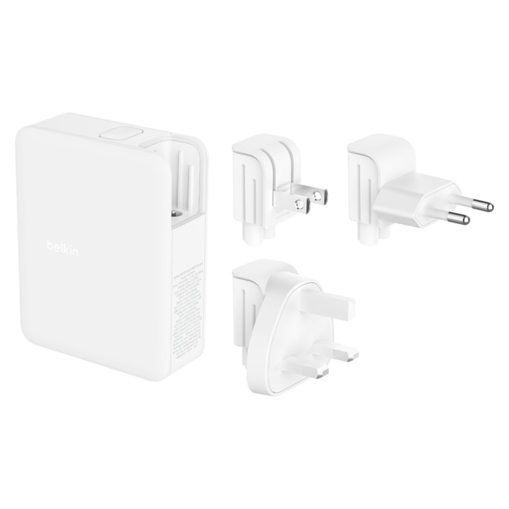 Belkin BoostCharge Pro 3x USB-C / USB-A Hálózati töltő - Fehér (140W) (WCH014BTWH)